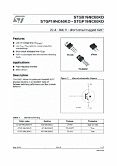 DataSheet STGP19NC60KD pdf